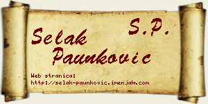 Selak Paunković vizit kartica